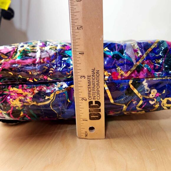 Northern Brights Confetti Mylar Recycled Trash Art Bag Purse Colorful Art Deco - Picture 12 of 13